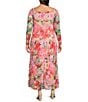 Oleg Cassini Plus Size Floral Print Heavy Keepsake Lace Off The Shoulder Long Sleeve Gown - Image 2