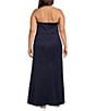 Oleg Cassini Plus Size Strapless Side Drape Scuba Gown - Image 2