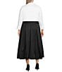 Oleg Cassini Plus Size Stretch Taffeta Collar Neck Midi Dress - Image 2