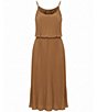 Oleg Cassini Ruffle Pop Over Bodice Pleated Midi Dress - Image 3