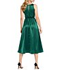 Oleg Cassini Satin Rouched Neck Dress - Image 4