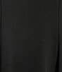 Oleg Cassini Scuba Crepe Beaded Mock Neck Sheer Long Sleeve A-Line Midi Dress, Color:Black - Image 4