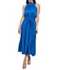 Oleg Cassini Sleeveless Pleated Halter Midi Dress - Image 5
