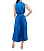 Oleg Cassini Sleeveless Pleated Halter Midi Dress - Image 6