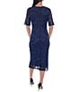 Oleg Cassini Soutache Mesh Elbow Sleeve Midi Dress - Image 2