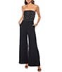 Oleg Cassini Strapless Beaded Bodice Scuba Crepe Jumpsuit - Image 1