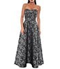 Oleg Cassini Strapless Metallic Brocade Gown - Image 3