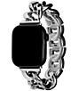 Color:Silver - Image 2 - Women's Blooms 38/40/41mm Stainless Steel Strap for Apple Watch