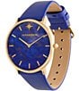 Color:Blue - Image 2 - Celestial Quartz Analog Blue Leather Strap Watch