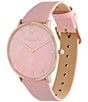 Color:Blush - Image 2 - Celestial Quartz Analog Pink Leather Strap Watch