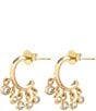 Color:Gold - Image 1 - Classic Mini Crystal Shaker Hoop Earrings