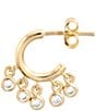 Color:Gold - Image 2 - Classic Mini Crystal Shaker Hoop Earrings