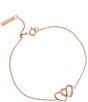 Color:Rose Gold - Image 2 - Classics Crystal Interlink Heart Bracelet & Stud Earrings Set