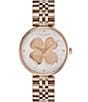 Color:Rose Gold - Image 1 - Dogwood T-Bar Silver White & Carnation Gold Bracelet Watch