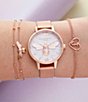 Color:Rose Gold - Image 4 - Glitter Dial Lucky Bee Rose Gold Mesh Watch
