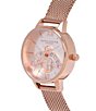 Color:Rose Gold - Image 2 - Rainbow Bee Rose Gold Mesh Watch