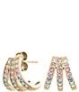 Color:Gold - Image 1 - Crystal Rainbow Claw Earrings
