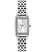 Color:Silver - Image 1 - Rectangle Quartz Analog White Dial Silver Stainless Steel Bracelet Watch