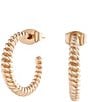 Color:Gold - Image 1 - Rope Twist Hoop Earrings