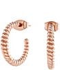 Color:Rose Gold - Image 1 - Rope Twist Hoop Earrings