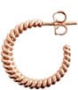 Color:Rose Gold - Image 2 - Rope Twist Hoop Earrings