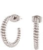 Color:Silver - Image 1 - Rope Twist Hoop Earrings
