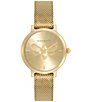 Color:Gold - Image 1 - Women's Bee Ultra Quartz Analog Gold Stainless Steel Mesh Bracelet Watch