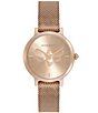 Color:Carnation Gold - Image 1 - Women's Bee Ultra Slim Carnation Gold Mesh Watch