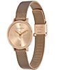 Color:Carnation Gold - Image 2 - Women's Bee Ultra Slim Carnation Gold Mesh Watch