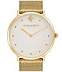 Color:Gold - Image 1 - Women's Celestial Quartz Analog Gold Stainless Steel Mesh Bracelet Watch