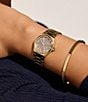 Color:Gold - Image 4 - Women's Mini Hexa Mushroom & Gold Bracelet Watch