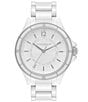 Color:White - Image 1 - Women's Sport Luxe Quartz Chronograph White Ceramic Bracelet Watch