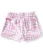 Omg! Accessories Big Girls Gingham Bow Printed Cozy Shorts - Image 1