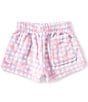 Omg! Accessories Big Girls Gingham Bow Printed Cozy Shorts - Image 2