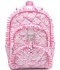 Omg! Accessories Bow Printed Ruffled Quilted Large Backpack - Image 1