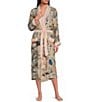 One Hundred Stars Hummingbird Print Long Sleeve Wrap Robe - Image 1