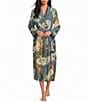 One Hundred Stars Rhodoleia Floral Print Long Sleeve Long Wrap Robe - Image 1