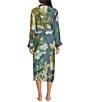 One Hundred Stars Rhodoleia Floral Print Long Sleeve Long Wrap Robe - Image 2