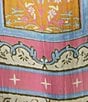 Color:Pink - Image 3 - Woven Boho Print Long Sleeve Wrap Robe