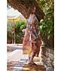 One Hundred Stars Woven Crane Print Long Sleeve Wrap Robe - Image 5