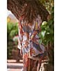 One Hundred Stars Woven Crane Print Long Sleeve Wrap Robe - Image 6