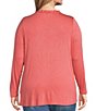 Color:Rose - Image 2 - by One World Apparel Plus Size Farmer's Market Long Sleeve Ruffle Tie Scoop Neck Smocked Top
