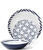 Color:Blue/White - Image 2 - Harbour Porcelain 12-Piece Dinnerware Set