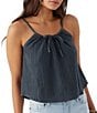 Color:Slate - Image 1 - Anya Tie Front Cinched Top