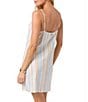 O'Neill Atlee Striped V-Neck Spaghetti Strap Button Front Mini Dress - Image 2