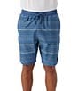 Color:Copen Blue - Image 1 - Bavaro Yarn-Dyed-Stripe Fleece 19#double; Outseam Shorts