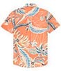 Color:Coral - Image 2 - Big Boys 8-20 Short Sleeve Oasis Eco Printed Button-Up Shirt