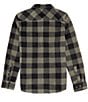 Color:Dark Olive - Image 2 - Big Boys 8-20 Long Sleeve Glacier Plaid Super Fleece Woven Shirt