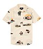 Color:Cream - Image 1 - Big Boys 8-20 Short Sleeve Artist Oasis Rail Button Front Shirt