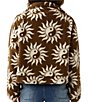 Color:Olive - Image 2 - Cala Long Sleeve Collar Printed Zip Front Sherpa Jacket